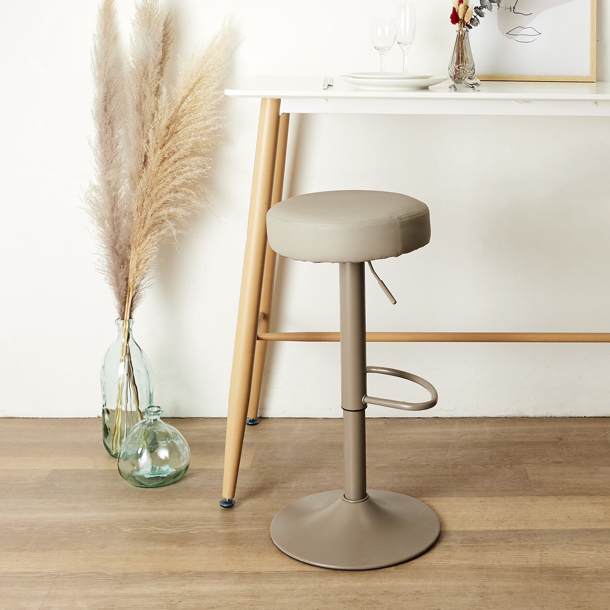 Tabouret De Bar Reglable Mumford Gris - Lot De 2
