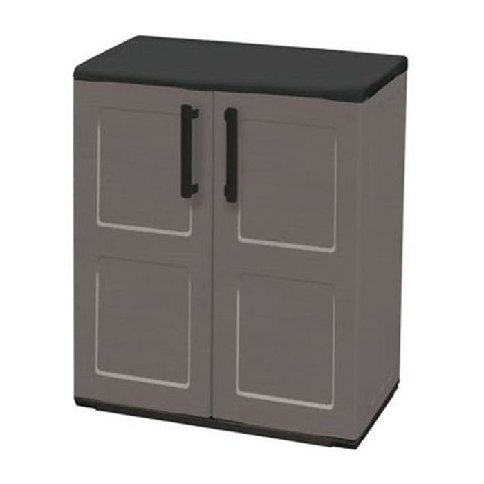 Armario de mediana altura en polipropileno, material reciclable y eco-sostenible, equipado con bisagras de acero y balda regulable, dimensiones l 680