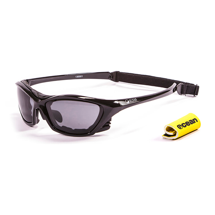 Gafas de deportes acuáticos OCEAN LAKE GARDA - Negro brillante / Ahumada