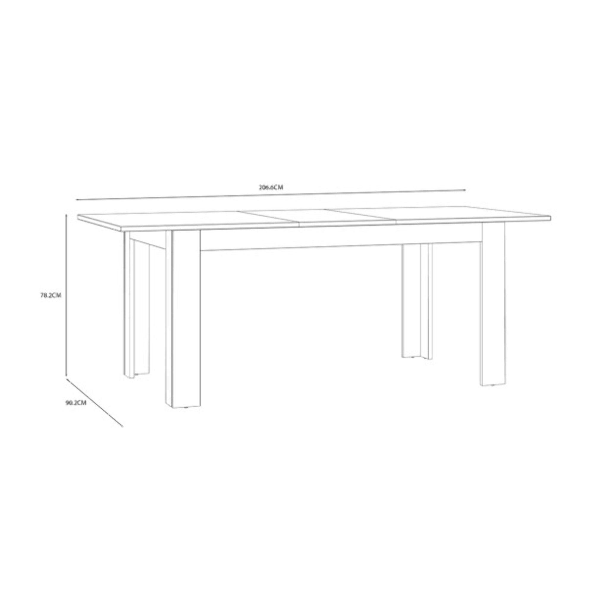 Table à manger extensible bois gris et chêne L160/206 cm - ST MALO