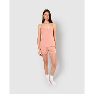 Pigiama corto viscosa spalline sottili rosa