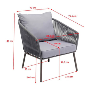 Fauteuil de jardin Elba gris Kare Design