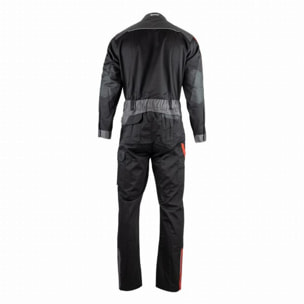 Combinaison de travail double zip FACOM Ship Noir/Gris/Rouge Taille S - FXWW4000E-S