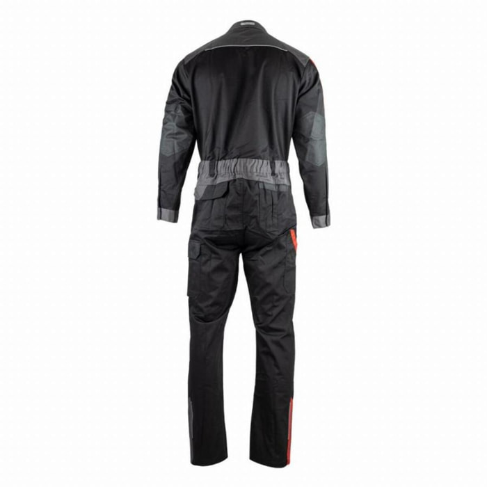 Combinaison de travail double zip FACOM Ship Noir/Gris/Rouge Taille S - FXWW4000E-S