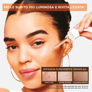 Siero Viso Notte Uniformante Anti-Macchie Illuminante Rivitalizzante Levigante SkinActive Vitamina C con Acido Ialuronico - Flacone da 30ml