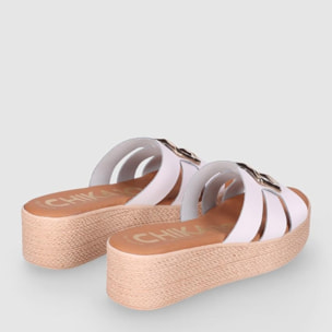 Sandalias de Piel - Blanco - Tacón: 5 cm