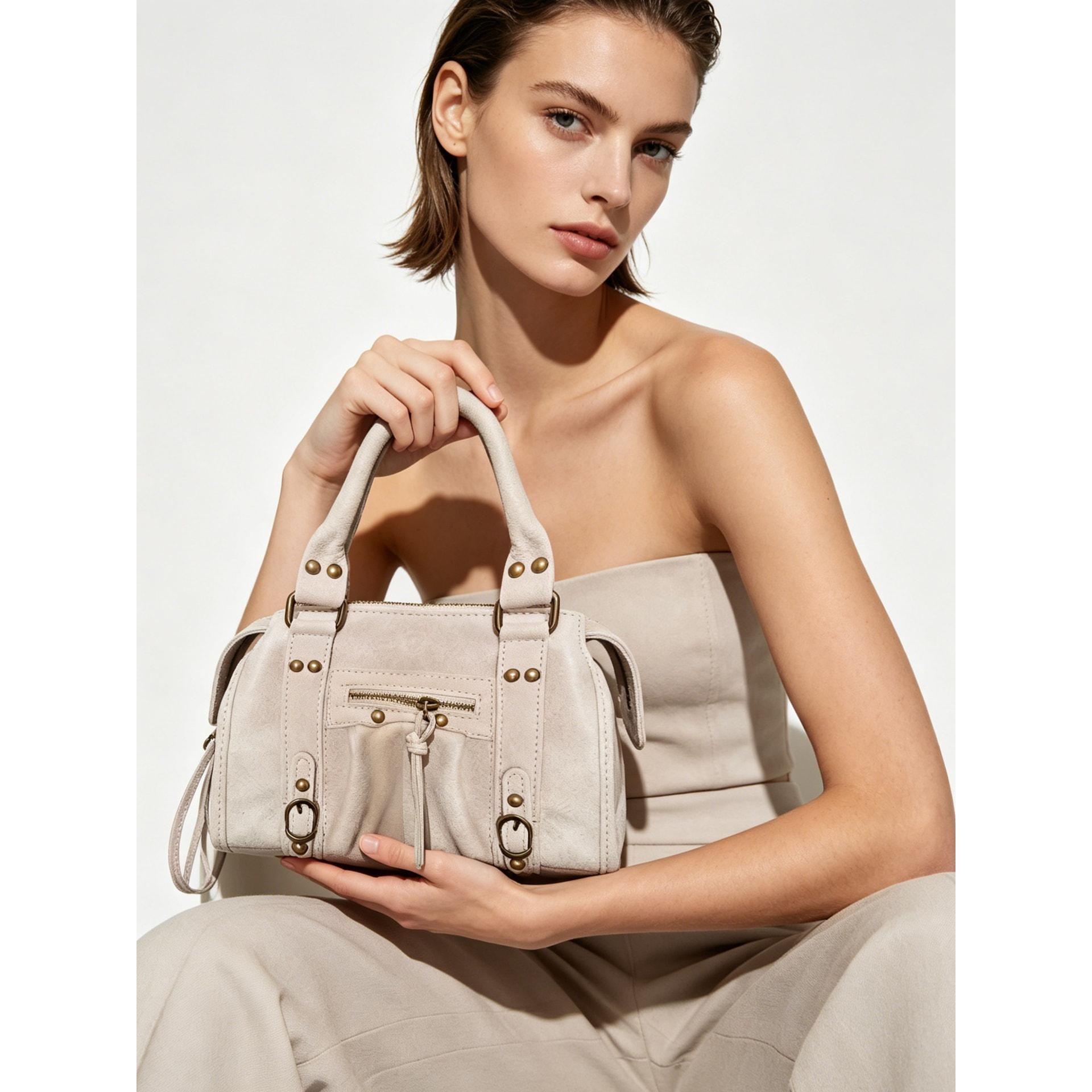 Borsa a spalla da donna - Modello Erisia - Vera pelle - 25.0 x 15.0 x 10.0 cm