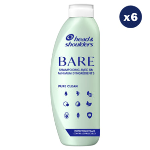 6 Shampoings Pure Clean 400ml - Head & Shoulders Bare