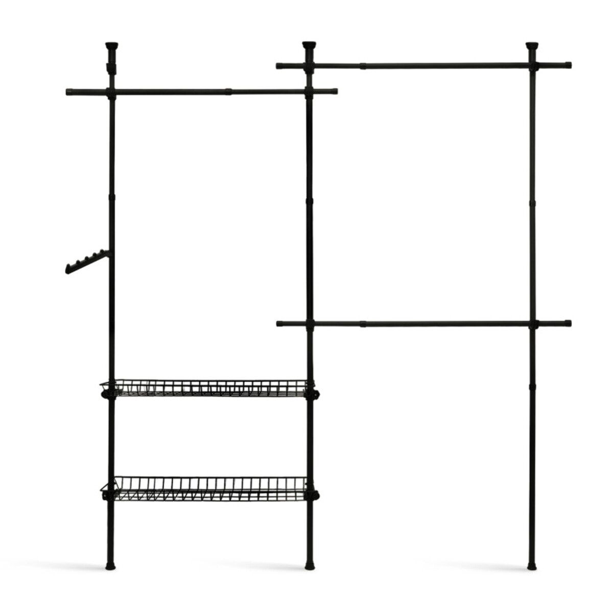 Penderie télescopique avec rangements intégrés H278cm