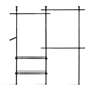 Penderie télescopique avec rangements intégrés H278cm