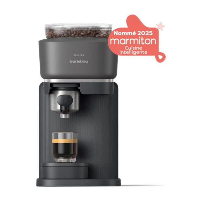Machine à expresso PHILIPS Baristina BAR303/60 cafetière à grain Noire + mousseur à Lait