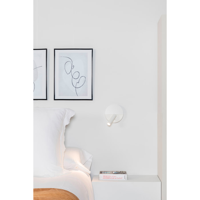 DUAS Lampe applique lecteur blanc avec USB