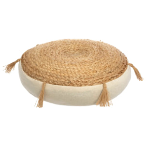 Coussin de sol "Rituality" beige D38cm