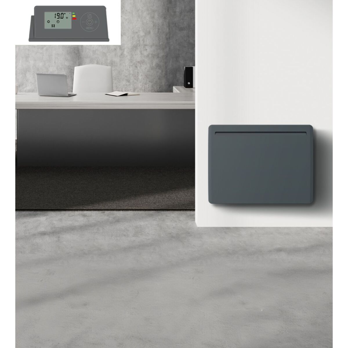 Radiateur a inertie ceramique LCD 1000W Gris