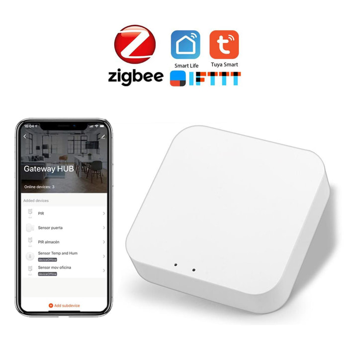 ZigBee Smart Gateway Hub Bridge telecomando wireless per tutti i prodotti smart Tuya ZigBee 3.0. Tuya / Smart Life APP.