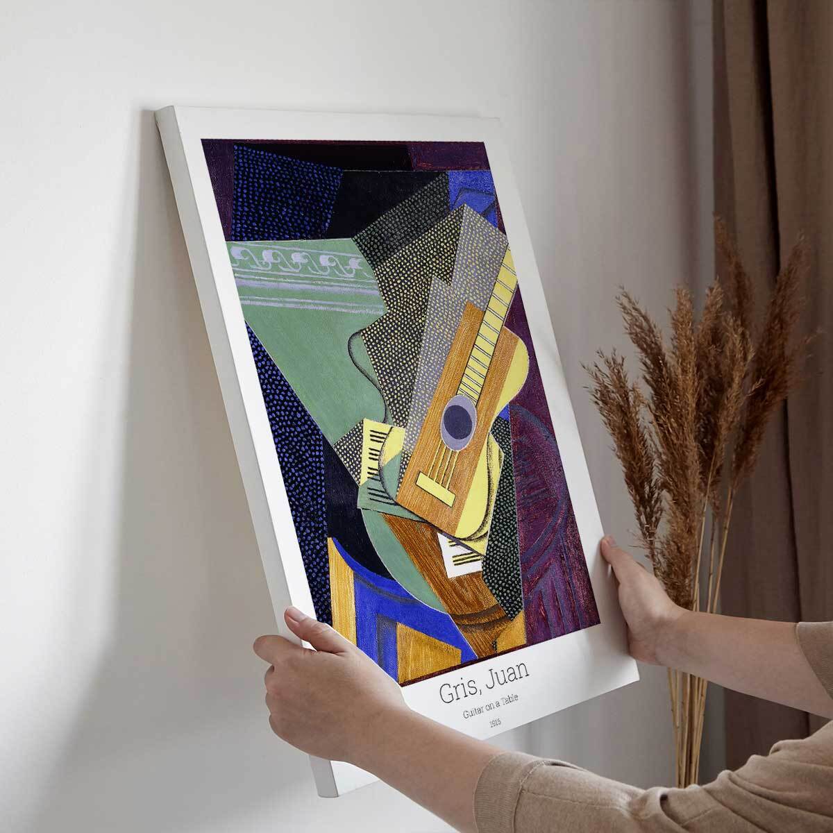 Tableau celebre Guitare sur une table par Juan Gris Toile imprimée