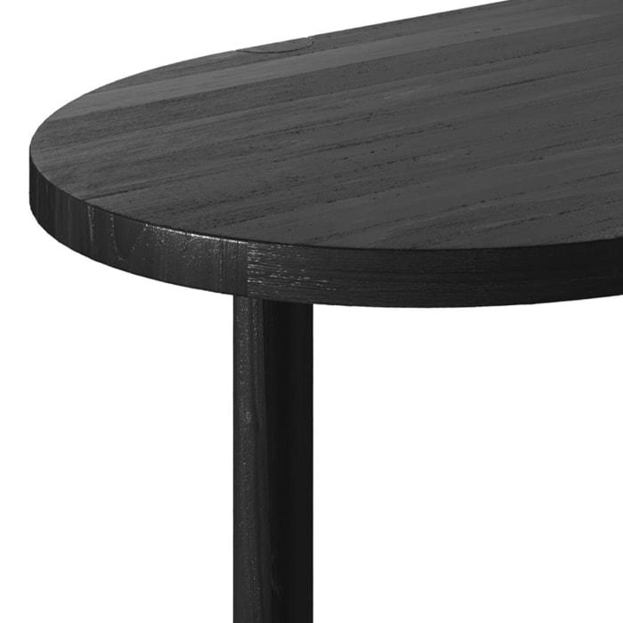 Table ovale Pero 8 personnes en bois de teck recyclé noir 220 cm