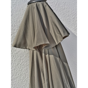 MARBELLA - Parasol à manivelle en aluminium gris anthracite et toile kaki