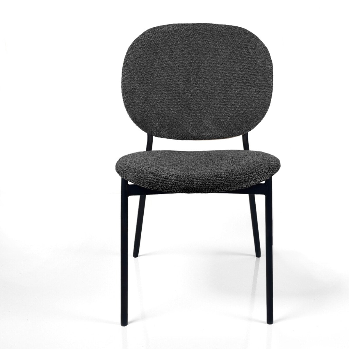 Lot de 2 chaises de salle à manger Tomasucci WERZA, en tissu, anthracite, 58 × 47 × 81 cm