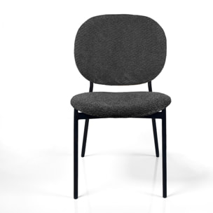Lot de 2 chaises de salle à manger Tomasucci WERZA, en tissu, anthracite, 58 × 47 × 81 cm
