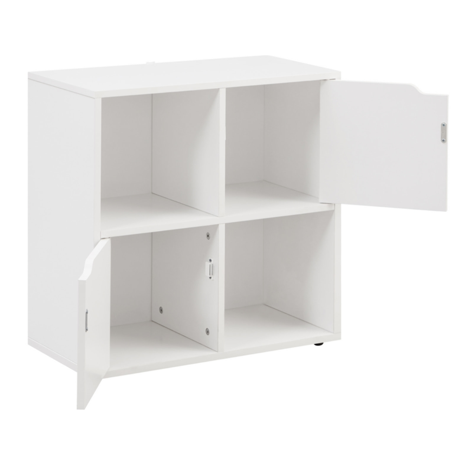 Mobile libreria con 4 cubi con 2 ante bianca - Ubli