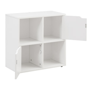 Mobile libreria con 4 cubi con 2 ante bianca - Ubli