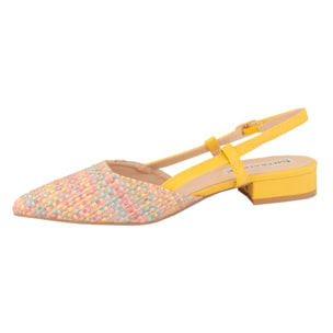 Ballerine slingback in tessuto multicolore