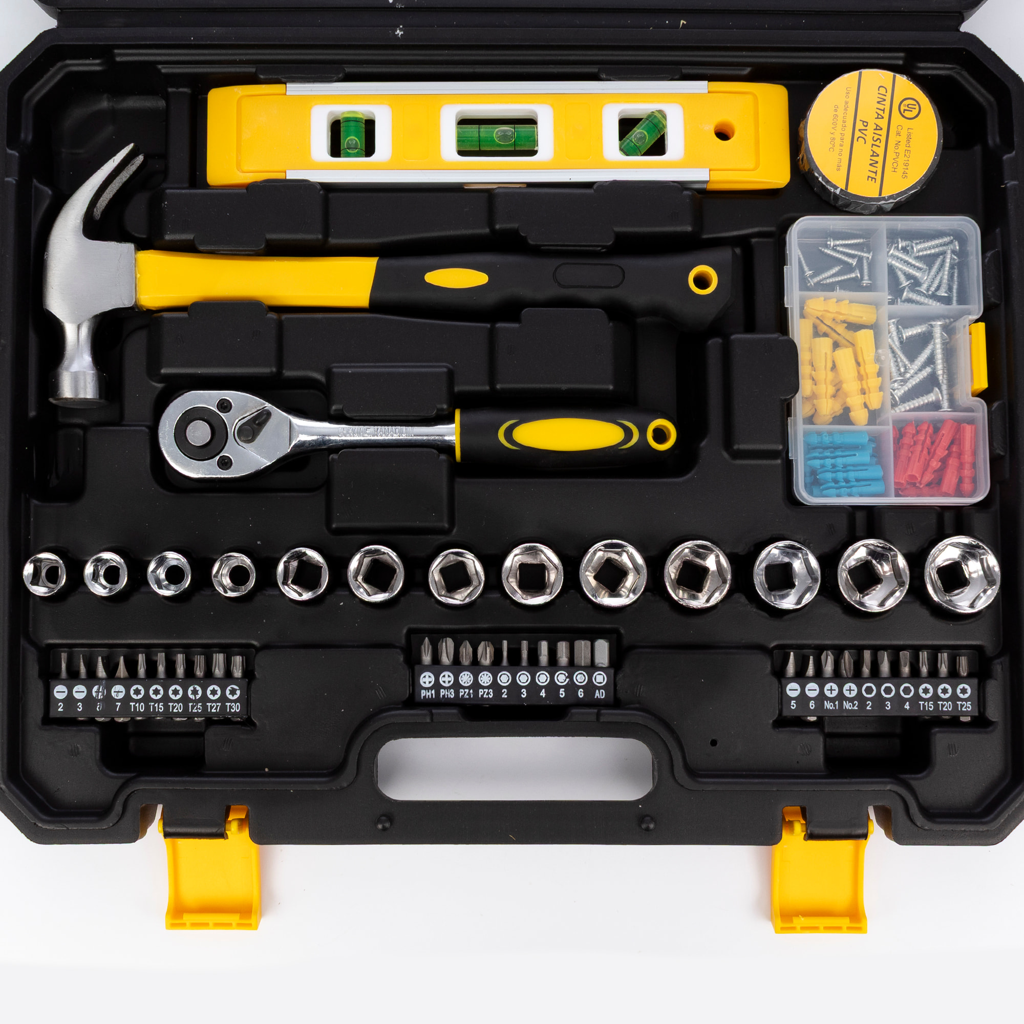 Set di strumenti domestici con valigetta di trasporto e 108 pezzi