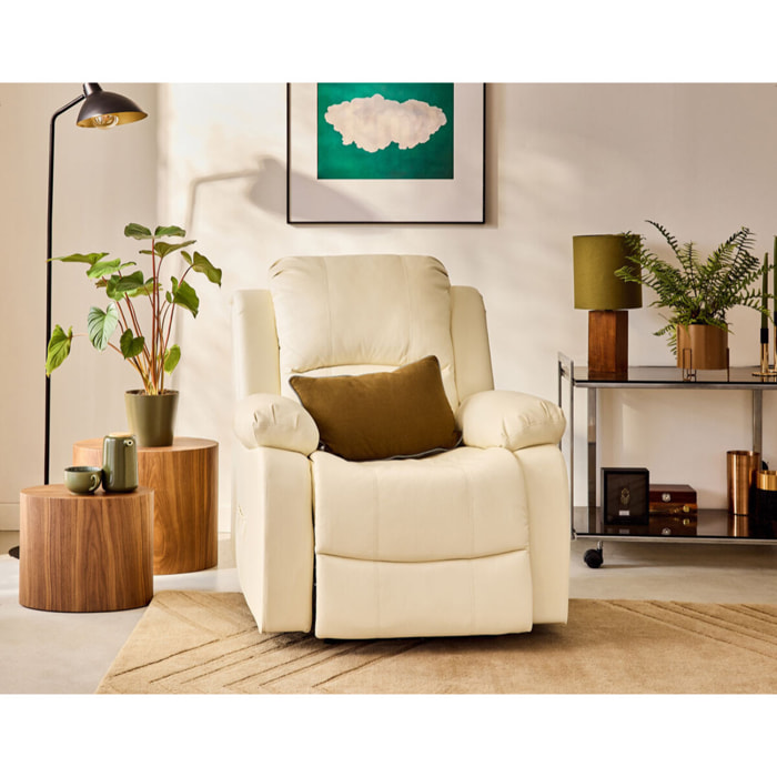 Armand - fauteuil relax électrique en simili - Beige