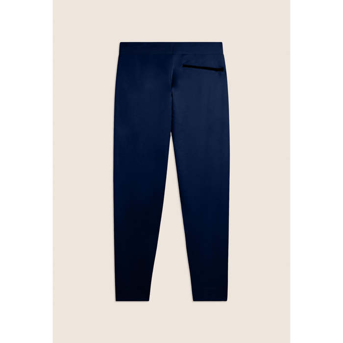 Pantaloni slim cropped con fondo in costina