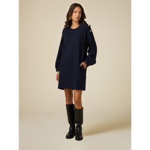 Oltre - Sweatshirt dress with buttons - Azul