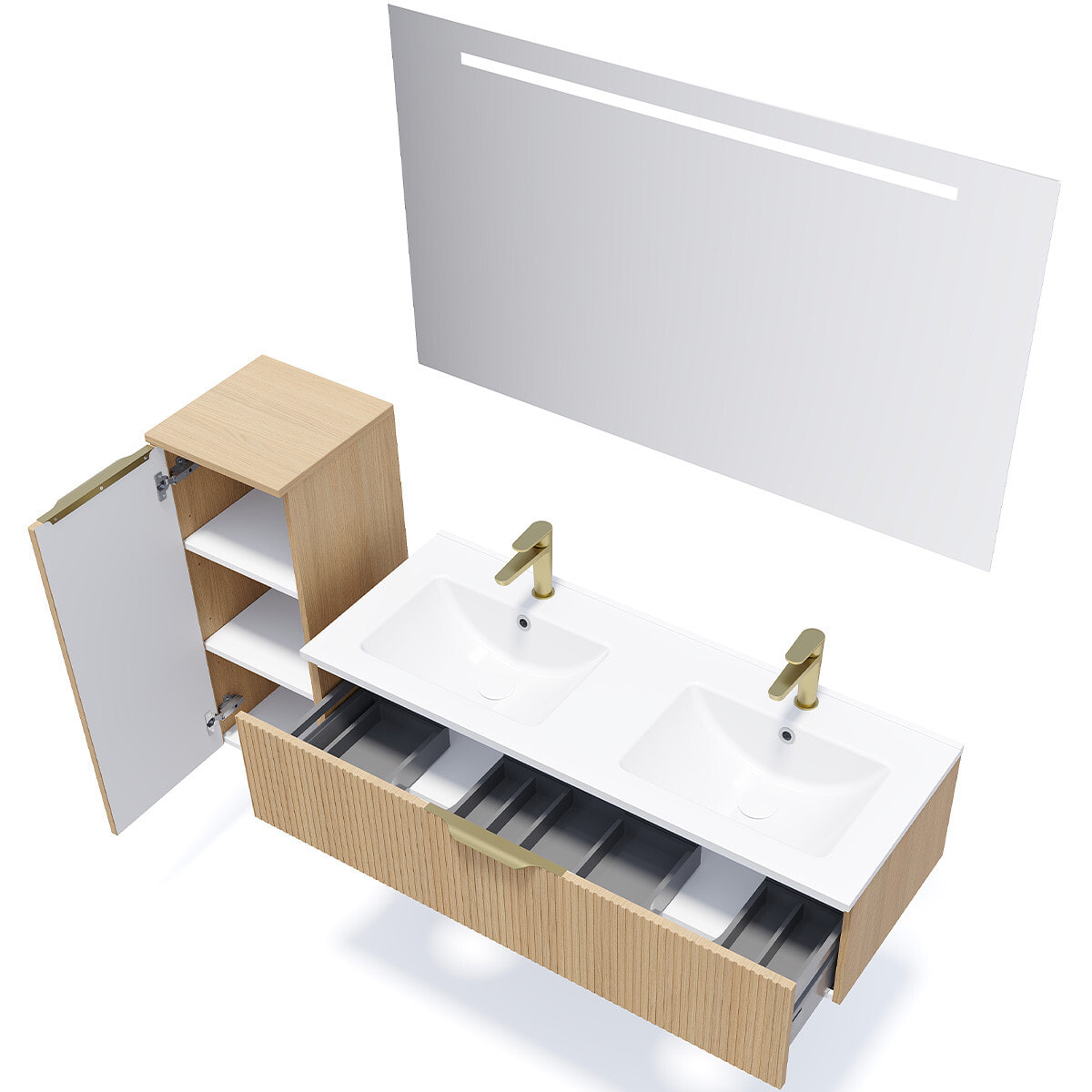 Ensemble double vasque 1 tiroir + miroir - VENICE