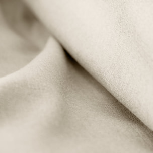 Parure housse de couette 3PCS en MICROFIBRE EFFET FLANELLE - CREME