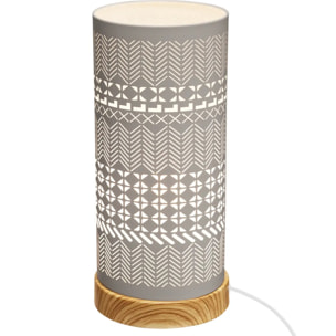 Lampe tactile "Lamby" blanche - métal ajouré H28 cm