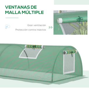 Invernadero de Exterior, 200x80x45 cm, Invernadero de Jardín con 4 Ventanas Enrollables de Malla, Marco de Acero y Cubierta de PE 140g/ãŽ¡ Anti-UV para Cultivos, Plantas, Flores, Verde