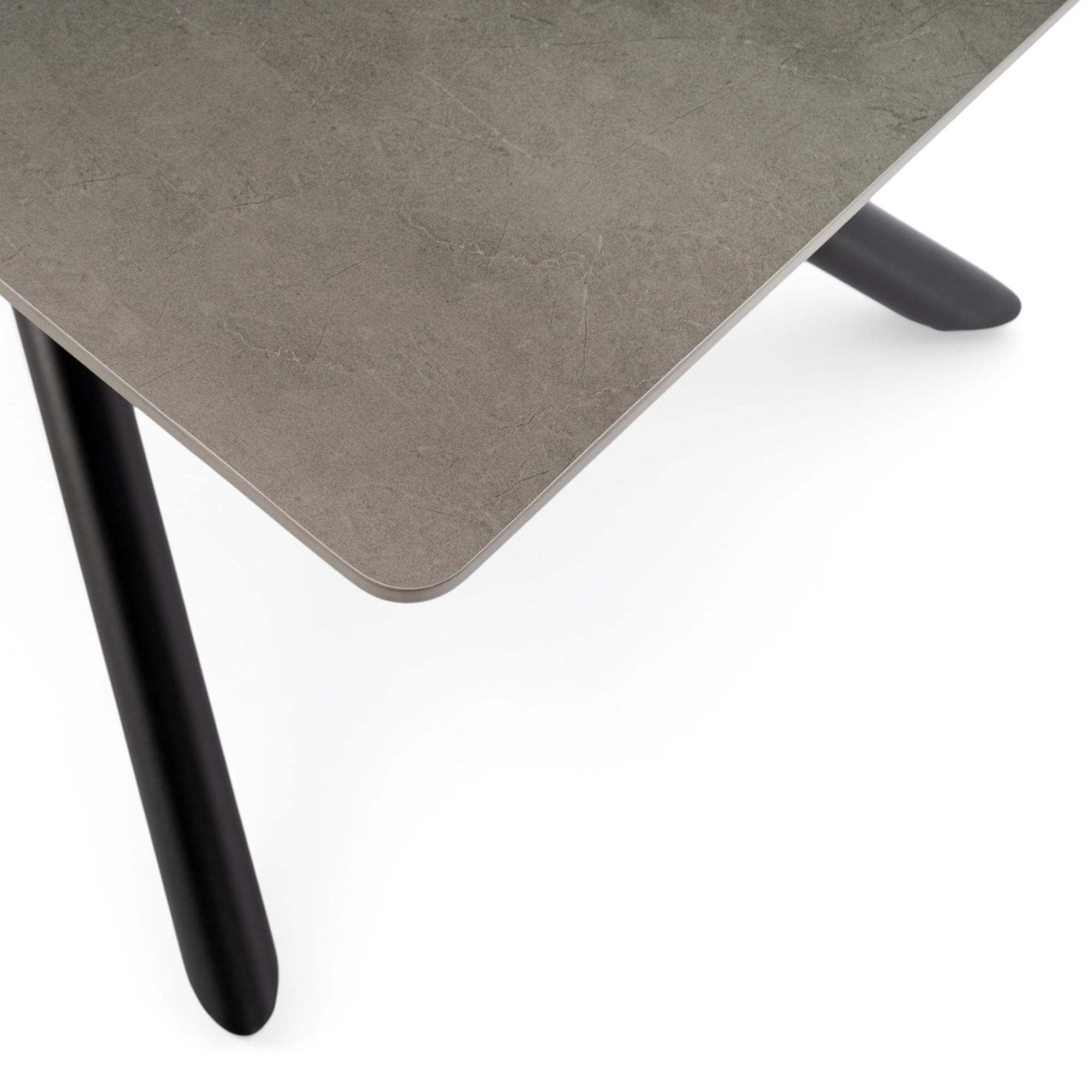 Tavolo MACINAGGIO in ceramica finitura pietra grigio