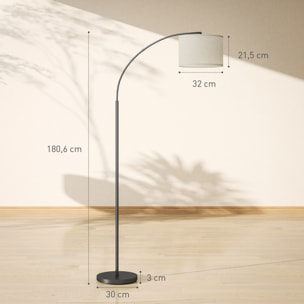 Lampadaire LED dimmable H.180 cm avec télécommande abat-jour réglable 11 température couleurs et niveaux de luminosité noir