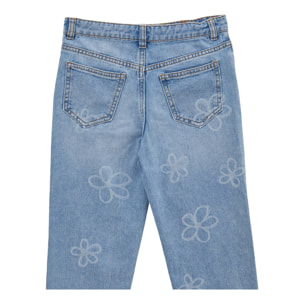 Jeans mom fit stampa fiori