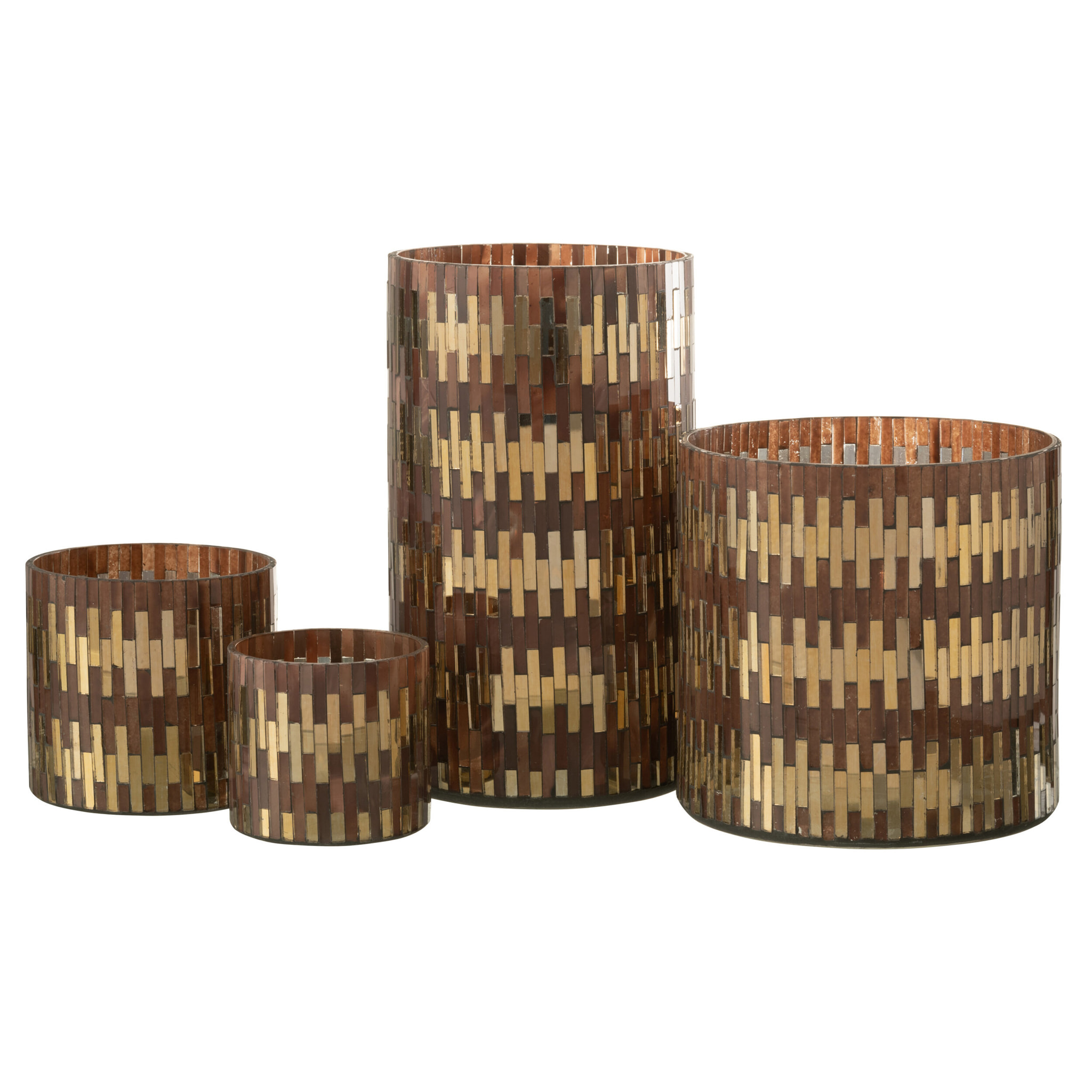 J-Line photophore Chic - verre - brun/or - large