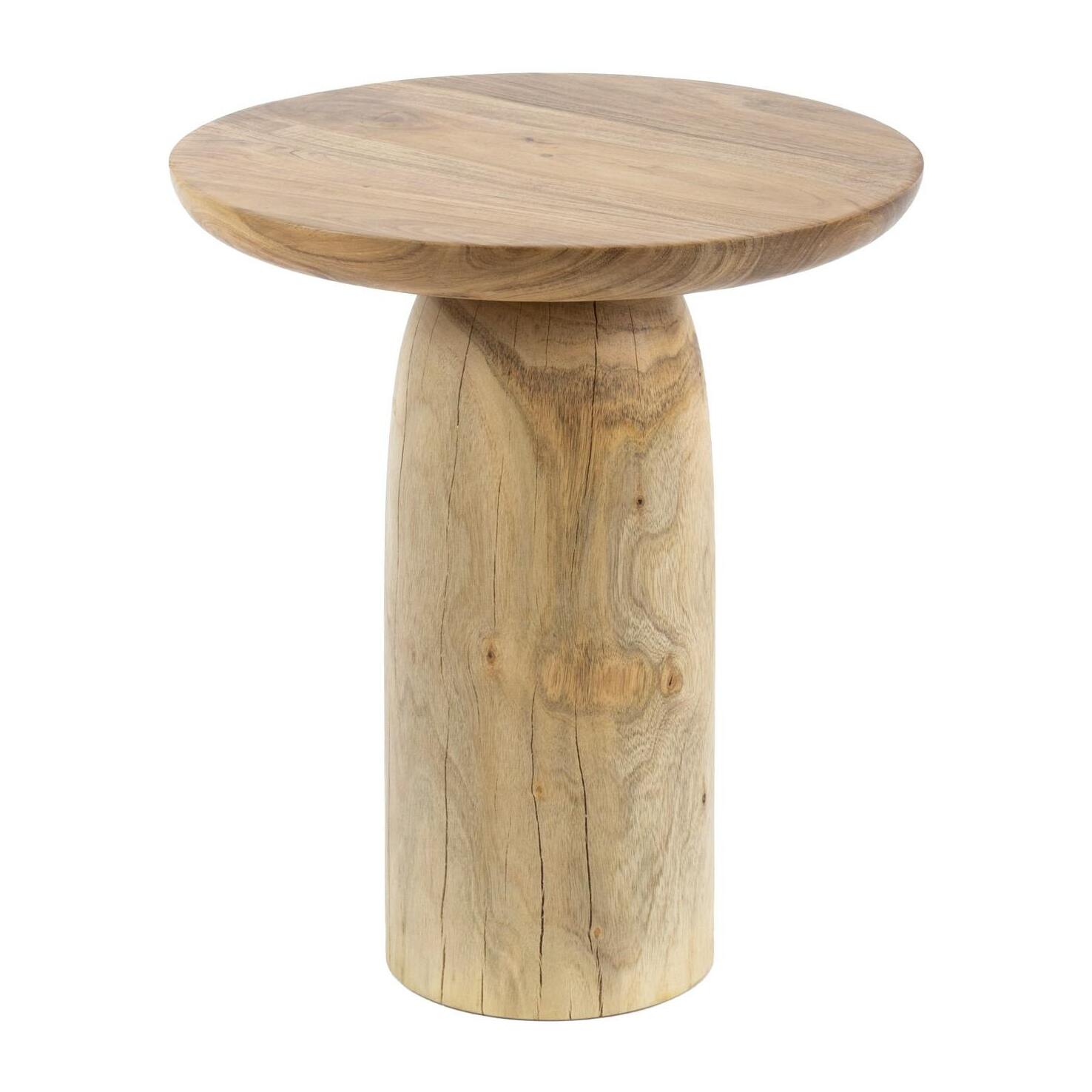 Table d’appoint bois – plateau sculpté, 46 cm MELBOURNE