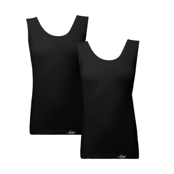 Canotta Intima Donna Spalla Larga Liabel Conf 2pz, Art. AZ2540N Nero S/M