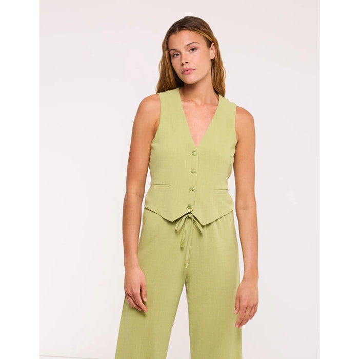 Top Chaleco Verde - Vari