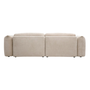 Canapé convertible 4 places avec coffre en tissu velours chenille beige SWELL