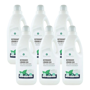 Pack 6xDetergente Líquido Ropa ECO Sín Perfume  Planeta Huerto 1,5 Litros