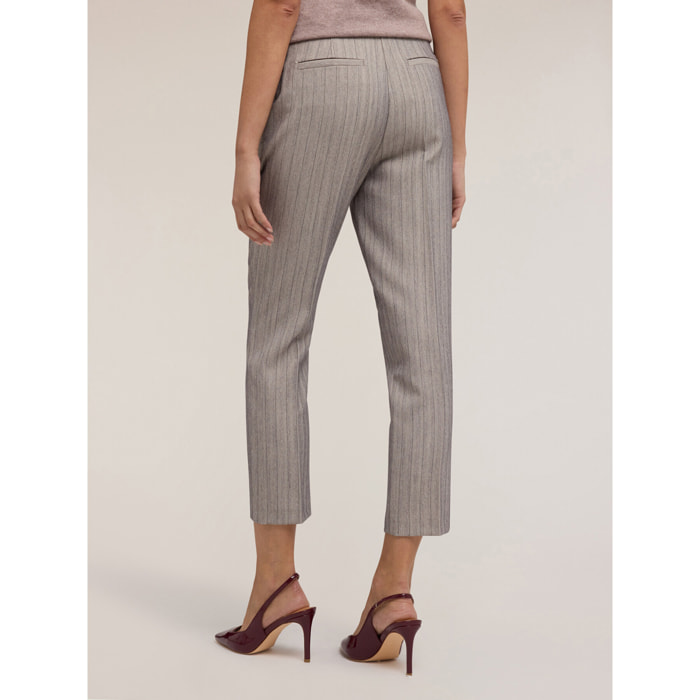 Motivi - Pantalones regulares a rayas - Gris