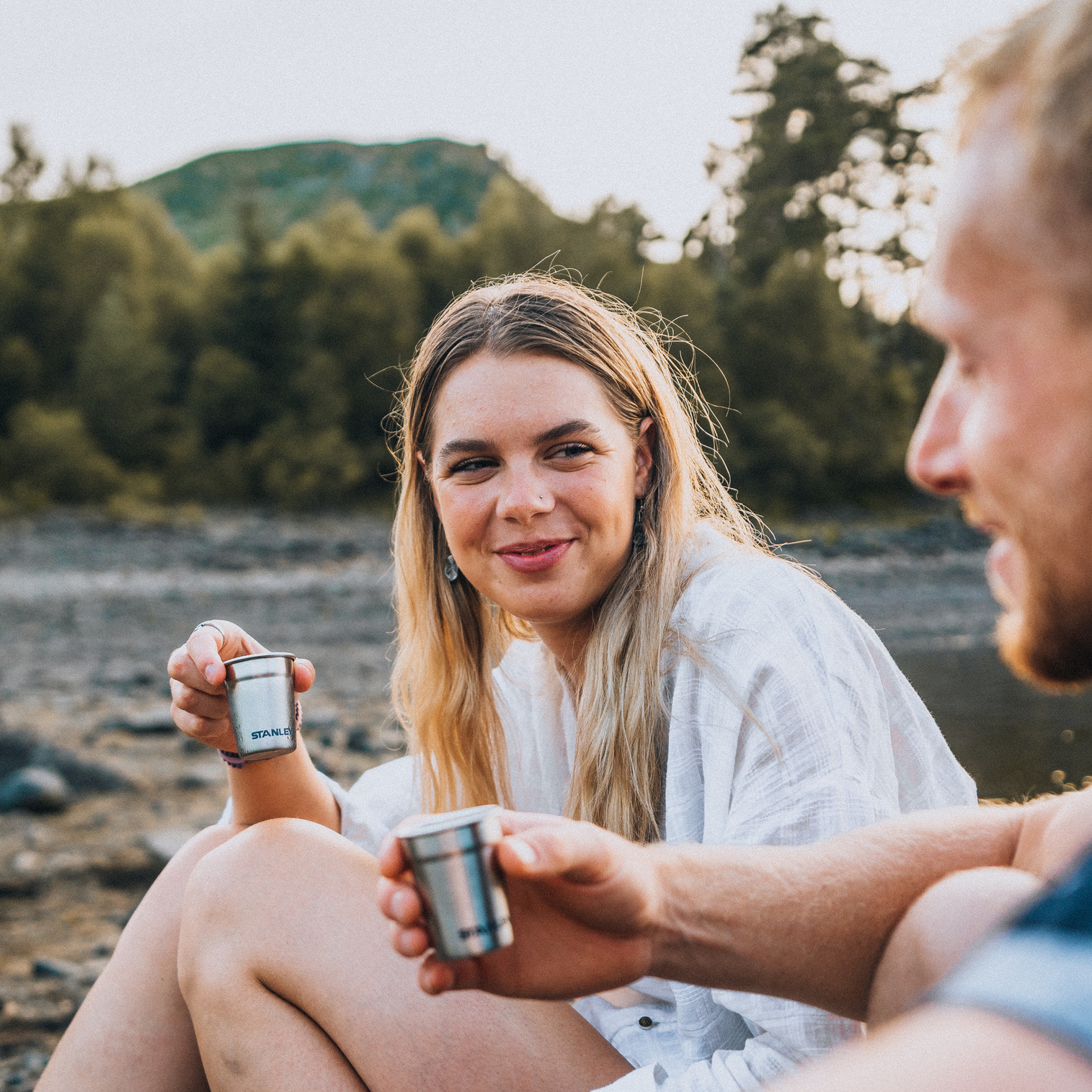 Pre-Party Shot Glass + Flask Set - Matte Black Pebble