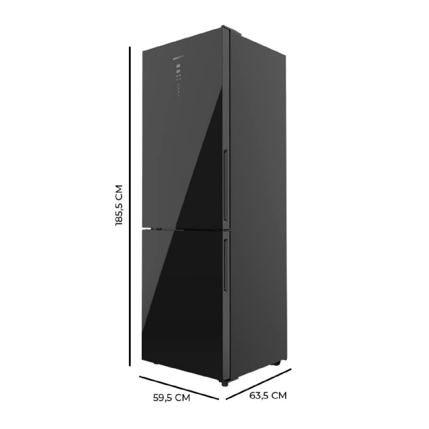 Frigorífico Combi 2 Puertas de Cristal Bolero CoolMarket Combi 322 Glass Black D