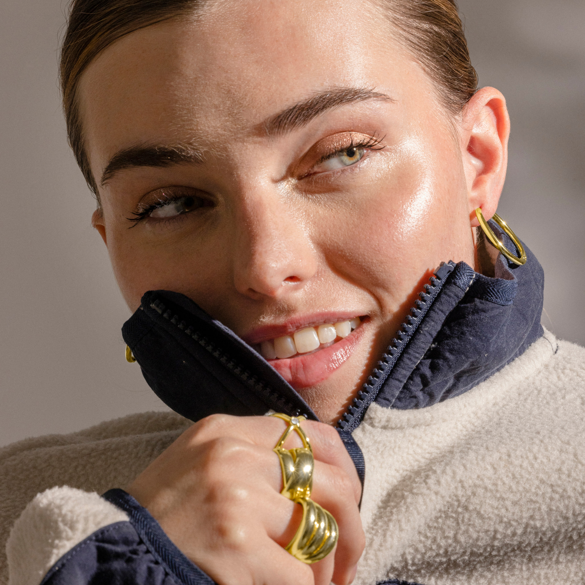 Pendientes acabado oro 18K