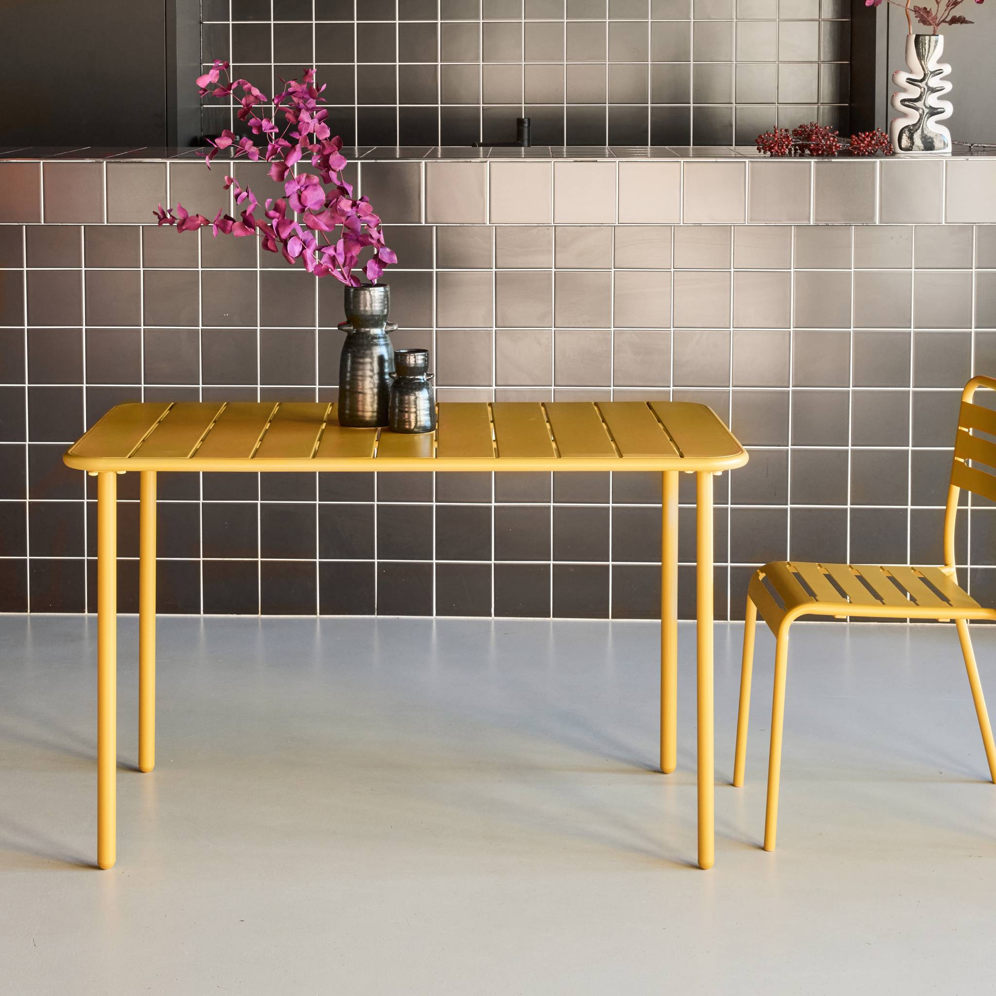 Table de jardin métal 4 places AMÉLIA