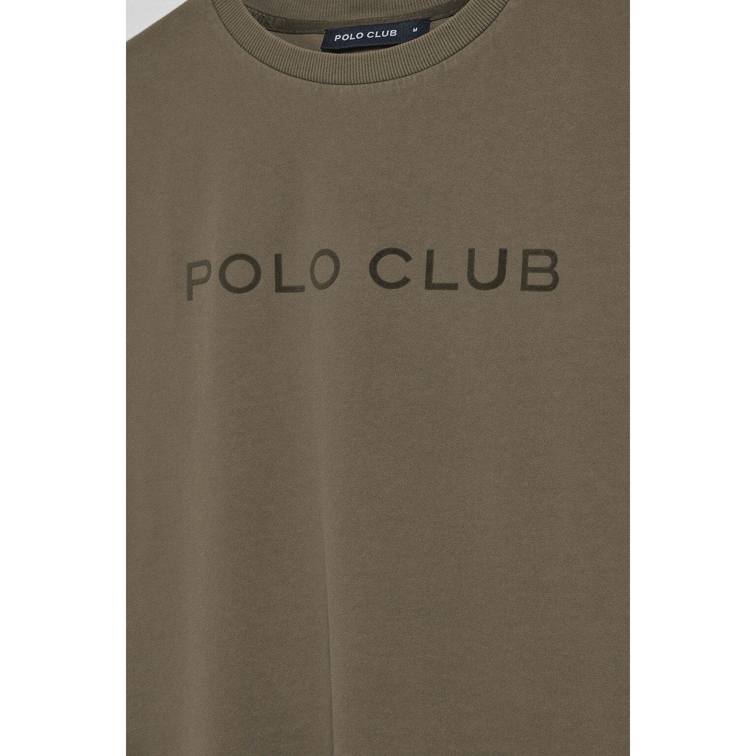 Maglietta Apolo tinta in capo verde militare con logo Polo Club vellutato